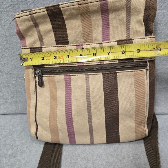 Thirty One Organizing Shoulder Bag Crossbody In Purple Twill Stripe - Picture 7 of 8